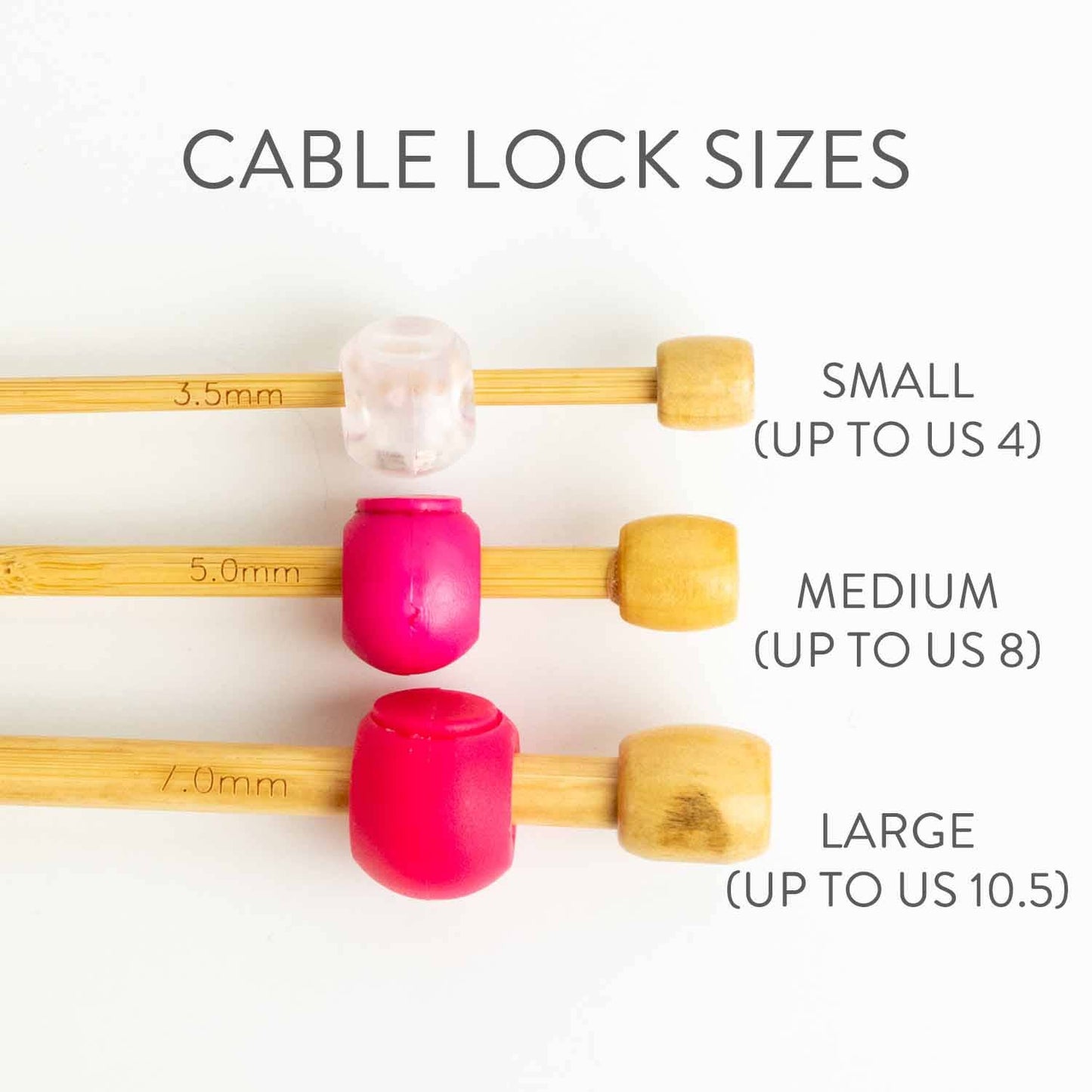 Cable Locks - Circular Needle Cord Stops - 2 pair