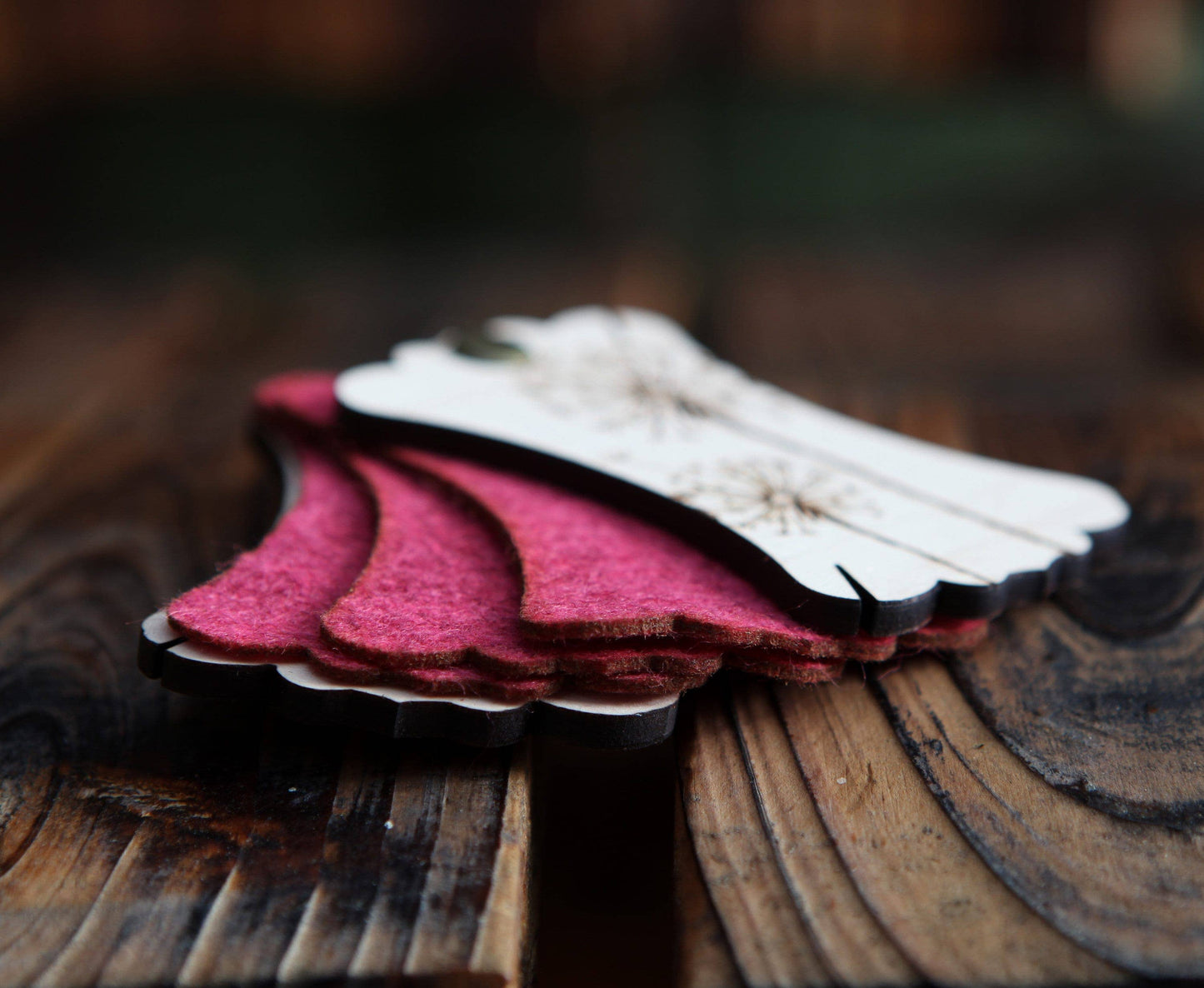 Wood & Felt Dandelion Needle Minder for Sewing & Embroidery