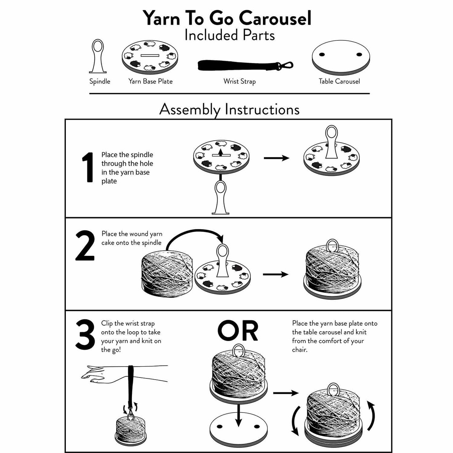 Yarn To Go Carousel – Portable Yarn Butler (No Wrist Strap)