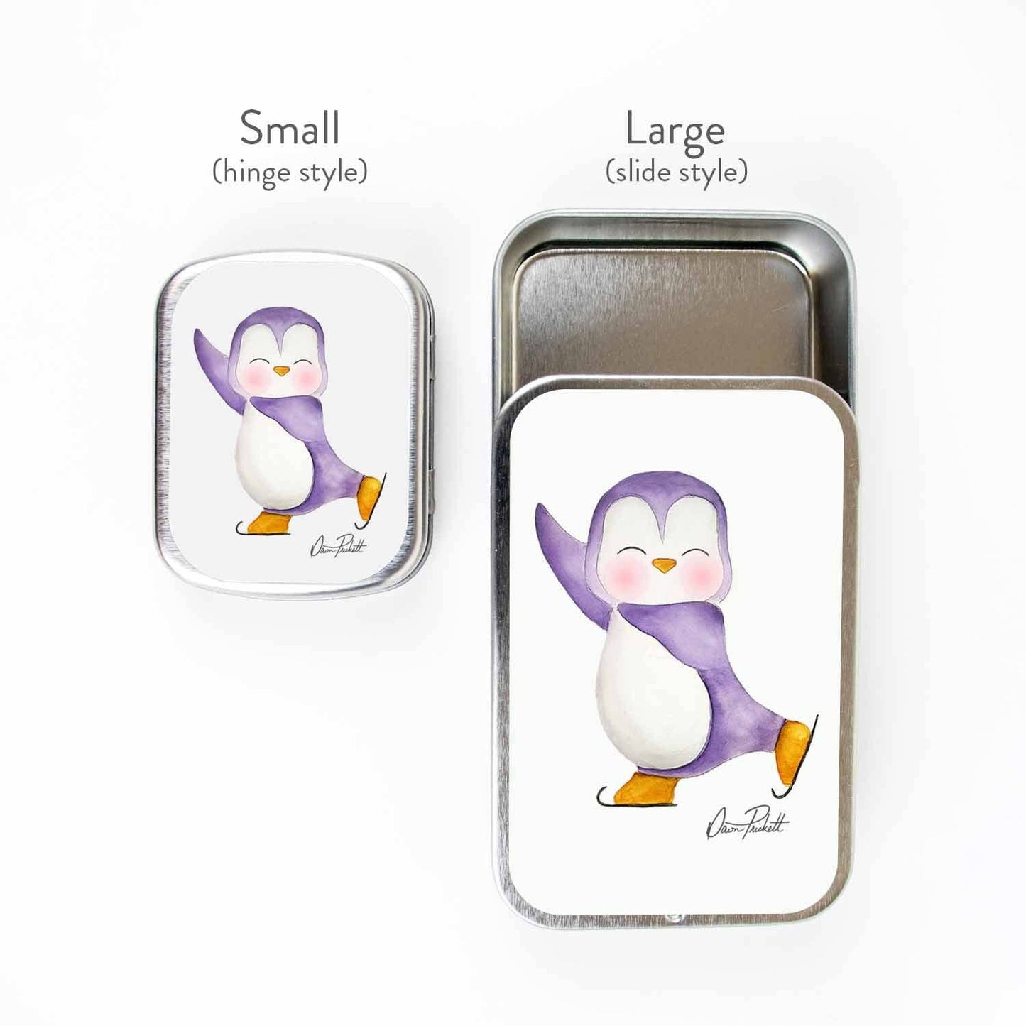 Purple Penguin Storage Tin