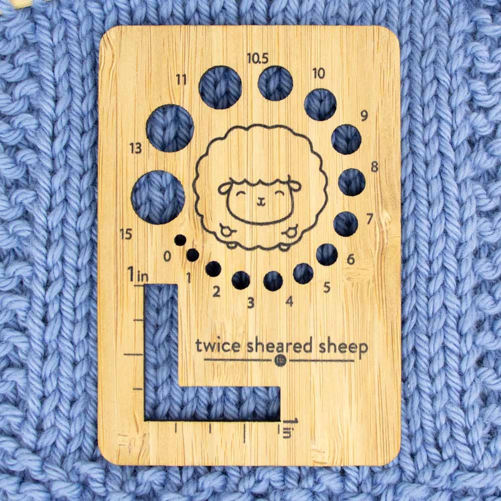 Knitting Needle Gauge Ruler - Chubby Sheep