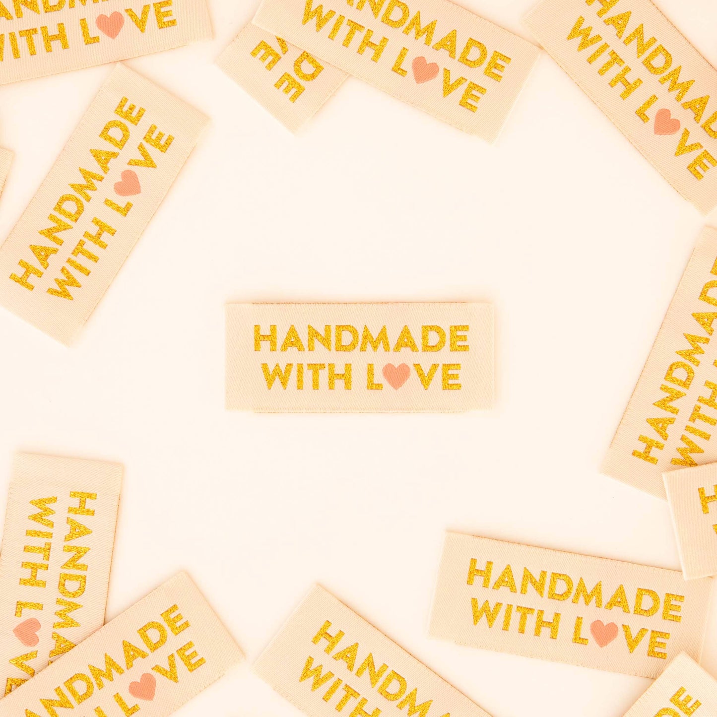 Handmade with Love Gold Sewing Woven Labels Tags