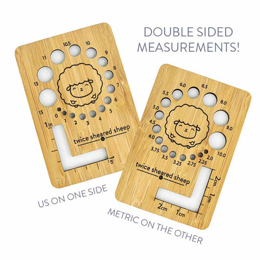 Knitting Needle Gauge Ruler - Chubby Sheep