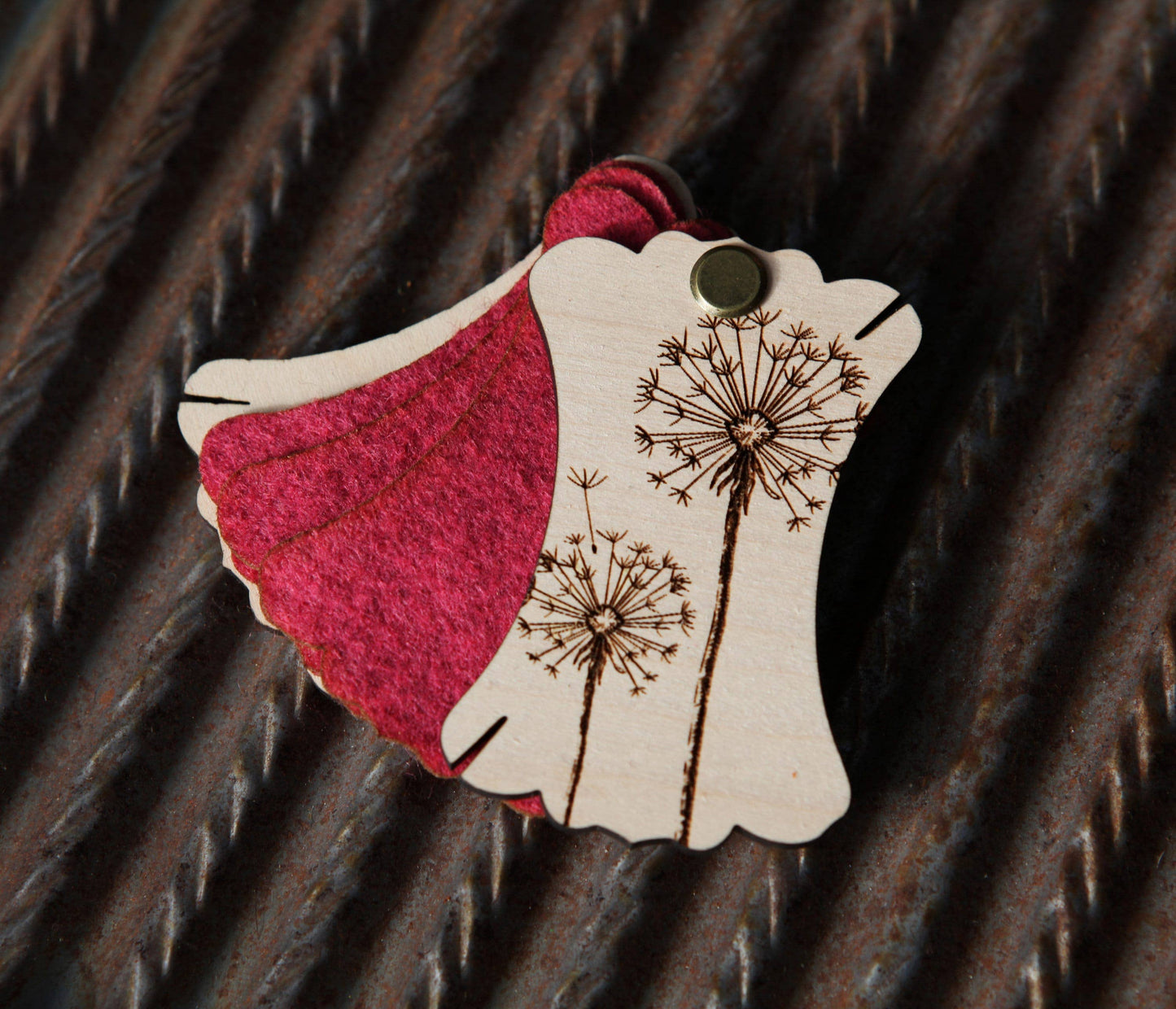 Wood & Felt Dandelion Needle Minder for Sewing & Embroidery